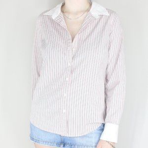 J.Crew Pink & White Striped Button Down